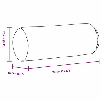Bolster Kussens 2 stuks Zwart &Oslash; 25 x 70 cm Stof 9