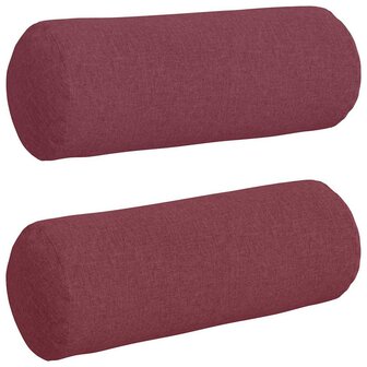 Bolster Kussens 2 stuks Wijnrood &Oslash; 25 x 70 cm Stof 2
