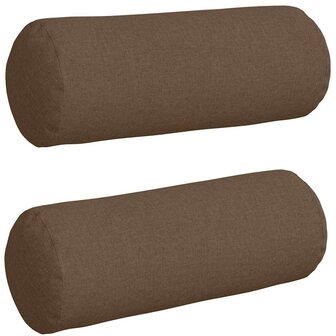 Bolster Kussens 2 stuks Bruin &Oslash; 25 x 70 cm Stof 2