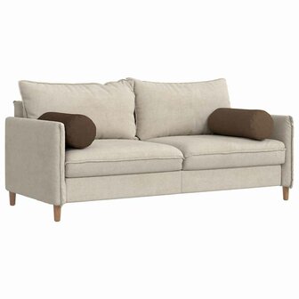 Bolster Kussens 2 stuks Bruin &Oslash; 25 x 70 cm Stof 3