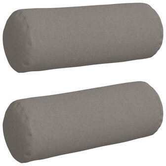 Bolster Kussens 2 stuks Taupe &Oslash; 25 x 70 cm Stof 2