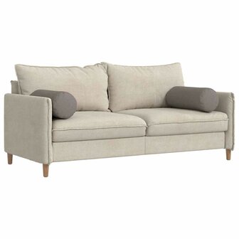 Bolster Kussens 2 stuks Taupe &Oslash; 25 x 70 cm Stof 3