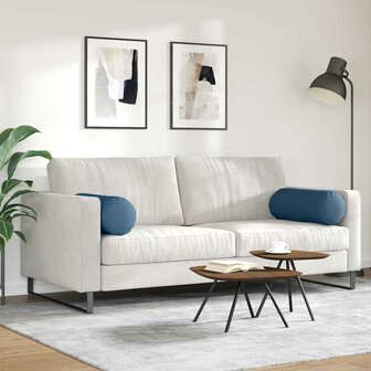 Bolster Kussens 2 stuks Blauw &Oslash; 25 x 70 cm Stof 4