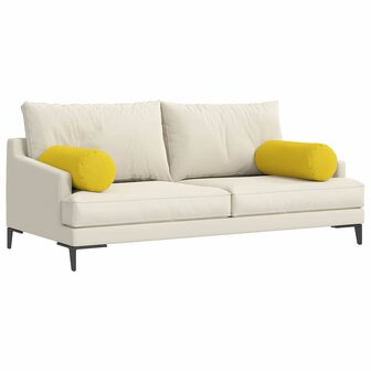 Bolster Kussens 2 stuks Lichtgeel &Oslash; 25 x 70 cm Stof 3