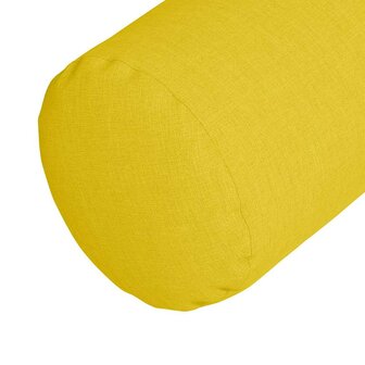 Bolster Kussens 2 stuks Lichtgeel &Oslash; 25 x 70 cm Stof 8