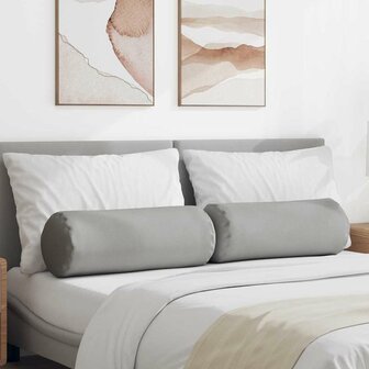 Bolster Kussens 2 stuks Wolkengrijs &Oslash; 25 x 70 cm Stof 1