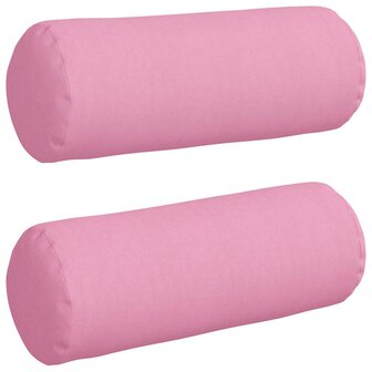 Bolster Kussens 2 stuks Roze &Oslash; 25 x 70 cm Stof 2