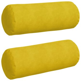 Bolster Kussens 2 stuks Geel &Oslash; 25 x 70 cm Cordstof 2