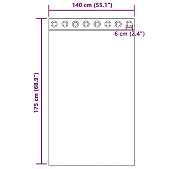 Gordijnen voile met doorvoertules 2 st 140x175 cm bruin 8