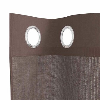 Gordijnen Voile met doorvoertules 2 st 140x245 cm bruin 5