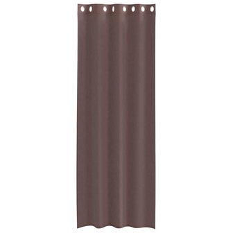 Gordijnen voile met doorvoertules 2 st 140x260 cm bruin 4