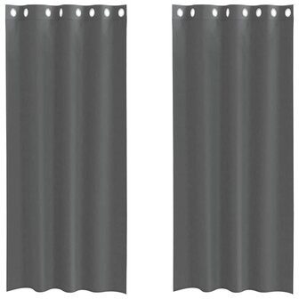Gordijnen voile met doorvoertules 2 st 140x225 cm donkergrijs 2