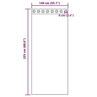 Gordijnen voile met doorvoertules 2 st 140x225 cm donkergrijs 8