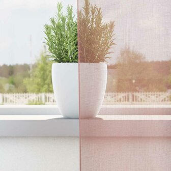 Gordijnen voile met doorvoertules 2 st 140x245 cm roze 3