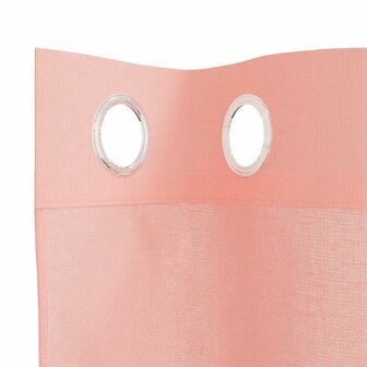 Gordijnen voile met doorvoertules 2 st 140x245 cm roze 5