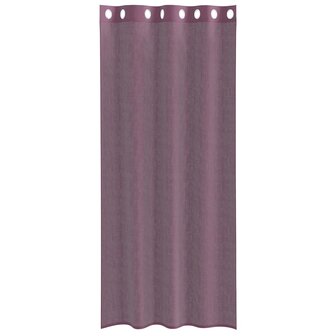 Gordijnen voile met doorvoertules 2 st 140x245 cm paars 4