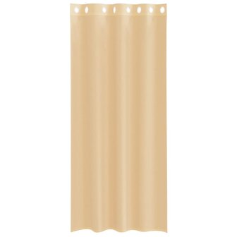 Gordijnen Voile met doorvoertules 2 st zand 4