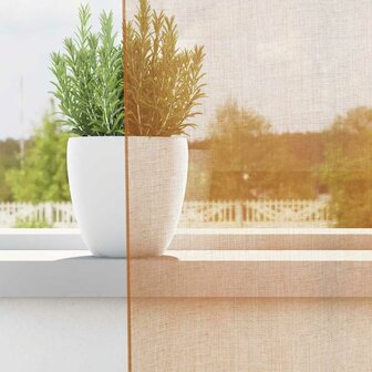 Gordijnen voile met doorvoertules 2 st terracotta 3