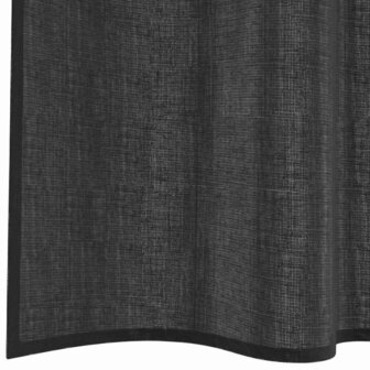Gordijnen voile met roedezakken 2 st zwart 6