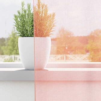 Gordijnen voile met roedezakken 2 st roze 3