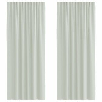 Gordijnen voile met roedezakken 2 st lichtgrijs 2