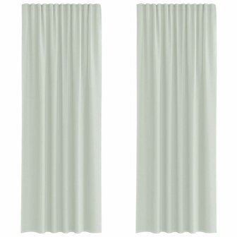 Gordijnen voile met roedezakken 2 st lichtgrijs 2