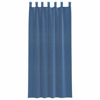 Gordijnen voile met roedezakken 2 st koningsblauw 4