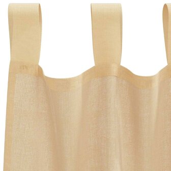 Gordijnen voile met roedezakken 2 st zand 5