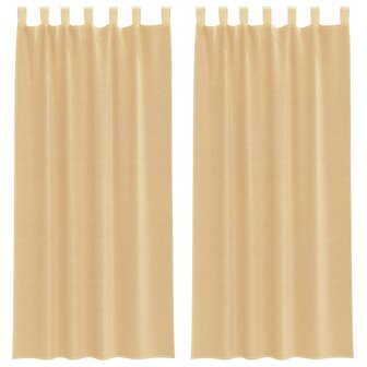 Gordijnen voile met roedezakken 2 st zand 2