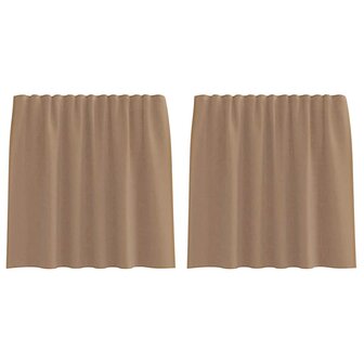 Gordijnen voile met roedezakken 2 st lichtbruin 2