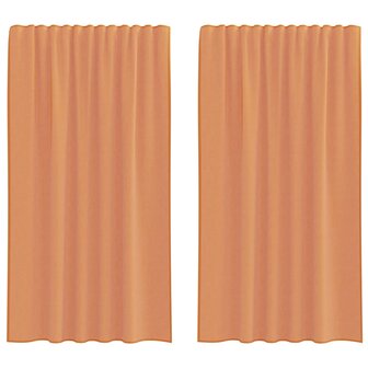 Voile gordijnen met roedezakken 2 st terracotta 2