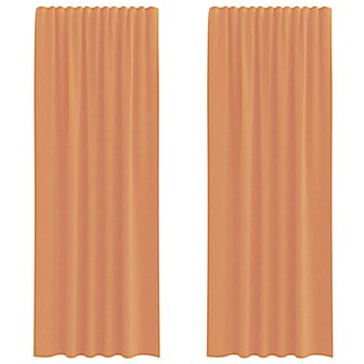 Voile gordijnen met roedezakken 2 st terracotta 2
