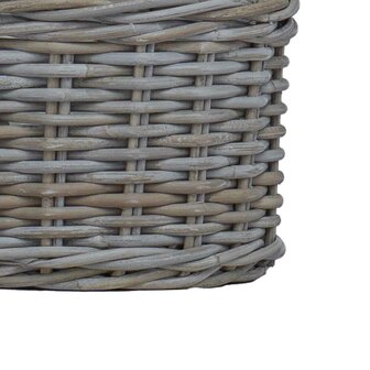 Plantenmand met opslag 2 pcs Grijs Kubu Rattan 8