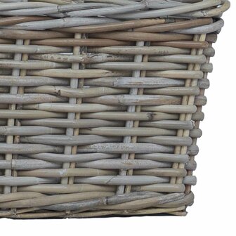 Plantenmand met opslag 3 pcs Grijs Kubu Rattan 8
