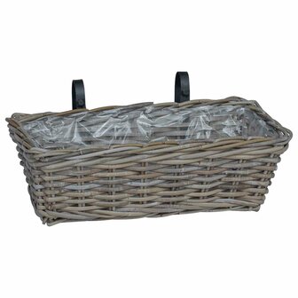 Hangende Plantenmand 2 pcs Grijs 48 x 22 x 15 cm Lacak Riet 4