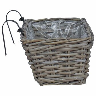 Hangende Plantenmand 2 pcs Grijs 48 x 22 x 15 cm Lacak Riet 6