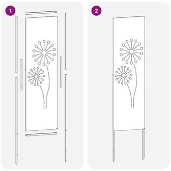 Privacyscherm Fretwerk Wit 32 x 140 cm Koudgewalst staal 8