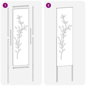 Privacyscherm Bloemen Zilver 32 x 140 cm Roestvrij staal 8