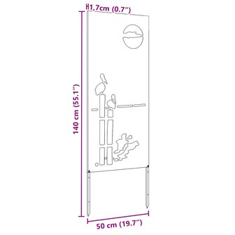 Privacyscherm Fretwerk Wit 50 x 140 cm Koudgewalst staal 9