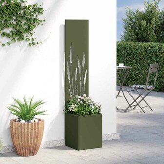 Privacyscherm Olijfgroen 32 x 140 cm Koudgewalst staal 4
