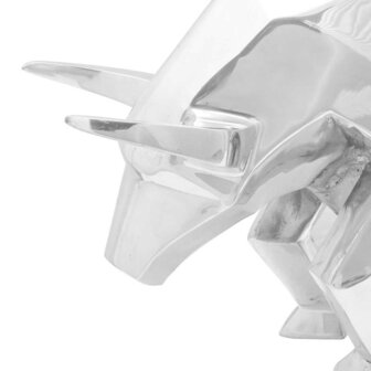 Stierensculptuur Zilver 74 x 23 x 39 cm Aluminium 5