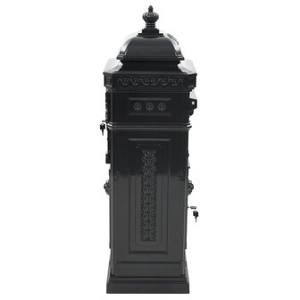Pilaar brievenbus vintage stijl roestbestendig aluminium zwart 6
