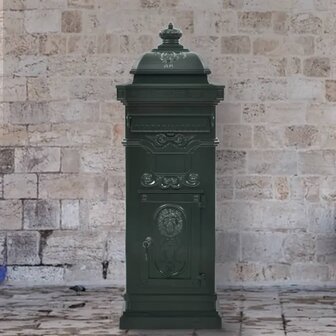 Pilaar brievenbus vintage stijl roestbestendig aluminium groen 1