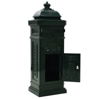 Pilaar brievenbus vintage stijl roestbestendig aluminium groen 4