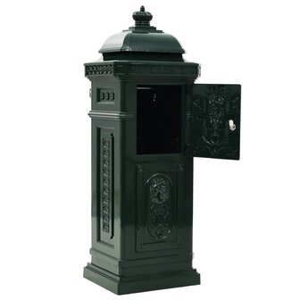 Pilaar brievenbus vintage stijl roestbestendig aluminium groen 9