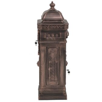 Pilaar brievenbus vintage stijl roestbestendig aluminium brons 5