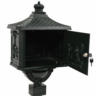 Staande brievenbus vintage stijl roestbestendig aluminium groen 9