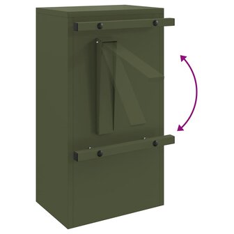 Brievenbus met opslag met slot Olijfgroen 30 x 20 x 55 cm Staal 9
