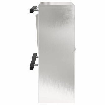 Brievenbus met opslag Zilver 30 x 20 x 55 cm Roestvrij staal 6
