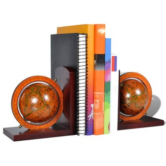 Boekensteunen 2 st globe 3